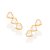 Brinco Rommanel Ear Cuff Corações com Zircônias Ouro 18K - Imagem 1