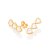 Brinco Rommanel Ear Cuff Corações com Zircônias Ouro 18K - Imagem 2