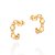 Brinco Rommanel Meia Argola com Zircônias Ouro 18K - Imagem 1