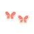 Brinco Rommanel Borboleta Pixel com Resina Ouro 18K - Imagem 1