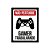Placa Decorativa Não perturbe Gamer Trabalhando - Imagem 2