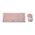 Kit Freestyle V2 Teclado e Mouse Sem Fio Branco/Rosa - Imagem 1