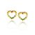 Brinco Coração cravejado em  Zircônias coloridas em banho ouro 18k - Imagem 1
