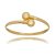 Bracelete liso com duas bolas  em Banho ouro 18k - Imagem 1