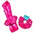 Modelador de Cachos e Ondas em Cetim (heatless curls)  - Cachos Sem Calor e sem Danos Cor: Rosa Pink - Imagem 1