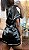 Pijama Americano Cetim Ava - Preto detalhes Branco - Imagem 1