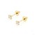 Brinco de Ouro 18k com Pedra Branca Zircônia 2,5mm Baby - Imagem 1