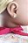 Brinco Ouro 18k Florzinha Pedras Rosa Claro Baby - Imagem 2