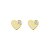 Brinco Coração de Ouro 18k com Pedra Zircônia Branca - Imagem 4