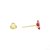 Brinco de Ouro 18K com Pedra Carre de Zircônia 4x4mm cor Vermelho/ Rosado - Imagem 4
