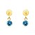 Brinco de Ouro 18K com Pedra Azul Claro de Zircônia Pendurada - Imagem 2