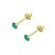 Brinco de Ouro 18K com Pedra Verde de Zircônia 2,5 mm - Imagem 2