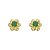 Brinco de ouro 18K Flor com Pedra de Zircônia 2,5mm Verde - Imagem 1