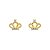 Brinco de Ouro 18K Coroa de Princesa com 8 Diamantes de 0,9mm - Imagem 3