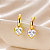 Brinco Meia Argola de Ouro com Pedra Coração de Zircônia 6mm- Adulto - Imagem 1