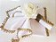guardanapo linho branco. guardanapo branco renda dourada kit guardanapos 8 pçs - Imagem 3