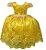 Vestido realeza amarelo com dourado festa bela e a fera luxo - Imagem 1