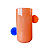 VASO DE VIDRO ALTO LARANJA - Imagem 1