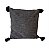 CAPA DE ALMOFADA MESCLADA PRETO E CRU C/ POMPOM 50CM X50CM - Imagem 1