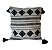 CAPA DE ALMOFADA ESTILO BOHO PRETA E CRU C/ POMPOM 50CM X50CM - Imagem 1