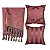 Kit Manta e Capas de Almofada em Tecido Jacquard Tradicional Marrom e Vermelho - Imagem 2