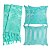 Kit Manta e Capas de Almofada em Tecido Jacquard Tradicional Azul Tiffany - Imagem 1