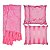Kit Manta e Capas de Almofada em Tecido Jacquard Tradicional Rosa Chiclete - Imagem 1