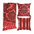 Kit Manta e Capas de Almofada em Tecido Jacquard Tradicional Vermelho e Preto - Imagem 2