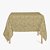 Toalha de Mesa Quadrada em Tecido Jacquard Dourado Argolas Tradicional - Imagem 1