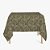 Toalha de Mesa Quadrada em Tecido Jacquard Preto e Dourado Argolas Tradicional - Imagem 1