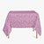 Toalha de Mesa Quadrada em Tecido Jacquard Rosa Bebê Argolas Tradicional - Imagem 1