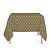 Toalha de Mesa Quadrada em Tecido Jacquard Preto e Dourado Geométrico Tradicional - Imagem 1