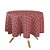 Toalha de Mesa Redonda em Tecido Jacquard Vermelho e Branco Geométrico Tradicional - Imagem 1