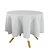 Toalha de Mesa Redonda em Tecido Jacquard Branco Liso Tradicional - Imagem 2