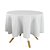 Toalha de Mesa Redonda em Tecido Jacquard Branco Liso Tradicional - Imagem 1