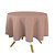 Toalha de Mesa Redonda em Tecido Jacquard Dourado e Rosa Envelhecido Liso Tradicional - Imagem 2