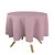 Toalha de Mesa Redonda em Tecido Jacquard Rosa Bebê Liso Tradicional - Imagem 2