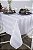 Toalha de Mesa Quadrada em Tecido Jacquard Branco Listrado Tradicional - Imagem 2