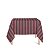 Toalha de Mesa Quadrada em Tecido Jacquard Marrom e Vermelho Listrado Tradicional - Imagem 1