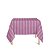 Toalha de Mesa Quadrada em Tecido Jacquard Rosa Pink Chiclete Listrado Tradicional - Imagem 1