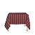 Toalha de Mesa Quadrada em Tecido Jacquard Vermelho e Preto Listrado Tradicional - Imagem 1