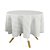 Toalha de Mesa Redonda em Tecido Jacquard Branco Listrado Tradicional - Imagem 1