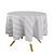 Toalha de Mesa Redonda em Tecido Jacquard Off-White Listrado Tradicional - Imagem 1
