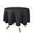 Toalha de Mesa Redonda em Tecido Jacquard Preto Listrado Tradicional - Imagem 1