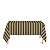 Toalha de Mesa Retangular em Tecido Jacquard Preto e Dourado Listrado Tradicional - Imagem 1