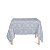 Toalha de Mesa Quadrada em Tecido Jacquard Azul Tiffany e Rosa Medalhão Tradicional - Imagem 1