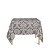 Toalha de Mesa Quadrada em Tecido Jacquard Cinza e Crú Medalhão Tradicional - Imagem 1
