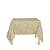 Toalha de Mesa Quadrada em Tecido Jacquard Dourado Medalhão Tradicional - Imagem 1