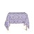 Toalha de Mesa Quadrada em Tecido Jacquard Lilás e Cru Medalhão Tradicional - Imagem 1
