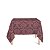 Toalha de Mesa Quadrada em Tecido Jacquard Marrom e Vermelho Medalhão Tradicional - Imagem 1